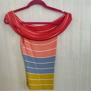 She + Sky Off The Shoulder Multicolor Knit Top